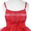 Grace Karin Spaghetti Straps Flower Girl Princess Bridesmaid Wedding Pageant Red Cake Dress CL010404-1