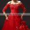 Gorgeous Strapless, new red color Fit and flare wedding gown for stylish women