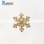 New Idea Custom Glossy Golden Hollow Out Metal Snowflake Ornament For Christmas Decorative