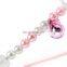 China supplier low price colorful pink cat teaser stick toy with balls for pet cat