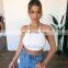 LAITE T2021 100% cotton women backless sling crop tops ladies solid color sexy crop tank tops women tank tops