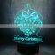 Merry Christmas Gift Snow Ribbon 3D Creative LED Lamp 7 Color Changing Kids Table Desk Night Light