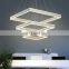 Modern decorative home square shape big led acrylic chandelier lights with Double face light