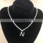 High quality fashion wholesale alphabet cubic zirconia diamond tennis letter initial necklace for women 2020