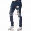 China factory custom wholesale,  made high quality popular high waist breathable mens slim ripped skinny jeans/