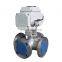 COVNA 4-Way Flange Type Water Automatic Motorized Electric Ball Valve 3 inch
