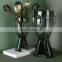 Nordic abstract face vase ins wine cabinet dining table transparent glass vases for home decor craft decoration