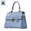 Nickel Fittings Polyester Lining Material with Matching Stitching Zip Closure Women Genuine Leather Handbag