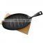 Cast iron oval sizzling plate non-stick steak pan with removable handle