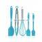 5 PCS Food Grade Non Stick Silicone Cooking Accessories Spatula Scraper Egg Beater Brush Tong Set Baking Tools