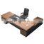 Classic office desks executive office desk boss table with side cabinet and bookcase wholesale