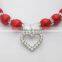 rhinstone heart charm pearl pet necklace jewelry for cat dogs