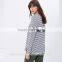 New arrival stripe t shirt high quality OEM service fashion women long sleeve new t shirt design TS044