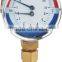 WY 80mm low mount temperature and pressure black steel case pressure thermometer with 1/2BSP valve