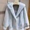 Winter Little White Bear hooded fur one-piece coat, women's imitation mink fur, gold mink fur, thick fur coat