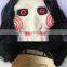 Wholesale bottom price Movie theme Halloween Saw mask with wig horror mask latex high quality halloween latex mask