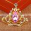 New design zinc alloy rhinestone crown brooch