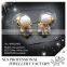 2015 SLS wholesale fancy paving setting with zircon rose gold plated little cute pet stud earrings