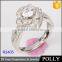 Micro pave setting elegant rose shape design 925 sterling silver wedding ring
