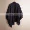 Latest Style Navy Blue Color Tassel Poncho Wool Shawl