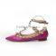 Guangzhou Wholesale Ladies Casual Flattie Shoes Adjustable Straps Sling Back No Heels Footwear Stud Flat Shoes Women