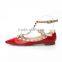 Guangzhou Wholesale Ladies Casual Flattie Shoes Adjustable Straps Sling Back No Heels Footwear Stud Flat Shoes Women