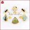 Natural turquoise stone stud post triangle earrings