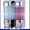 double wall mounted hospital alcohol hand sanitizer dispenser with double bottles