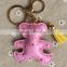 Wholesale Mini Cartoon Animal PU Leather Keychain With Metal Pendant Keyring KC13129