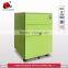 Colorful 3 drawers metal mobile cabinet steel mobile pedestal