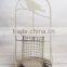 decorative metal peanut bird feeder with willow tray for hanging or standing (46-459)