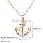 Jewelry 18k Gold Plated Made With Austrian Crystal Rhinestone Anchor Necklace