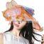 Popular Hot Selling Orange Derby Hats Unique Church Hats For Women Wholesale