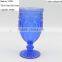 press glass drinkingware/goblet, Hiball, DOF, dessert bowl,Champagne flute in cobalt blue color with Jewery patern