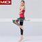 Fitess yoga clothing womens capri pants with square holes on legs in plain color