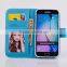 Diamonds pendant wallet leather case for Samsung S6 G9200