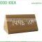 Multi-function led digital clock,wooden table clock