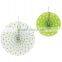 Lime and White POLKA DOT Paper Hanging Fans Wedding Decoration