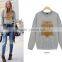 2015 Spring Women Casual Cute White Owl Animal Print Beading Hoodies Pullover Plus Size M-XL