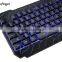 USB Wired Blue LED Backlit computer Keyboard with Cool Crack parttern