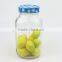 Embossed 1000ml Glass Mason Jar with Checkered Lid