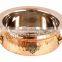 IndianArtVilla Royal Handmade Steel Copper Handi With Handle 350 ML - Serving Daal Curry Home Hotel Restaurant Tableware