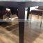 TB rectangle glass top wooden dining table leather chair brown wood dinette sets