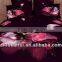 pretty 3D flowers with dark background colors printed bedding set
