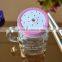 Transparent mason jar glass mug with lid and straw