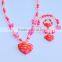 kids plastic bracelet heart pendant necklace finger ring kids wholesale jewelry
