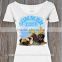 girls sexy short sleeves t-shirt With custom woven t-shirt label with all sizes
