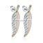 Separations Color Wing Pendant Stud Earrings Silver Plated Earring Cooper Alloy Jewelry
