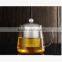 Large capacity 550ml/750ml/950ml borosilicate glass tea pot with stainless steel tea strainer