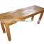 popular wood furniture oild finished long wooden bench with PU seat
